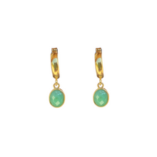Load image into Gallery viewer, Iris Huggies in Chrysoprase
